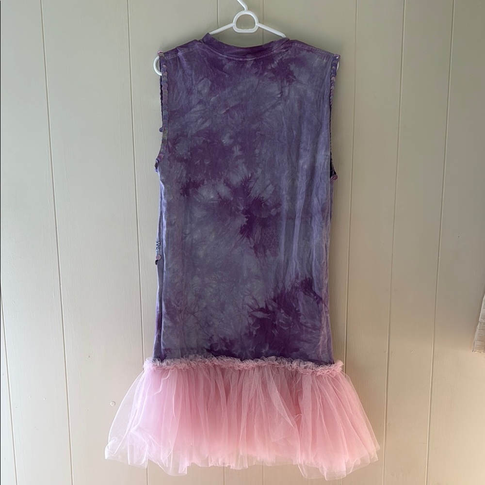 RESERVED for MalloryCB Funky Purple Cat Dress with Pink Tulle Skirt - Picture 3 of 8